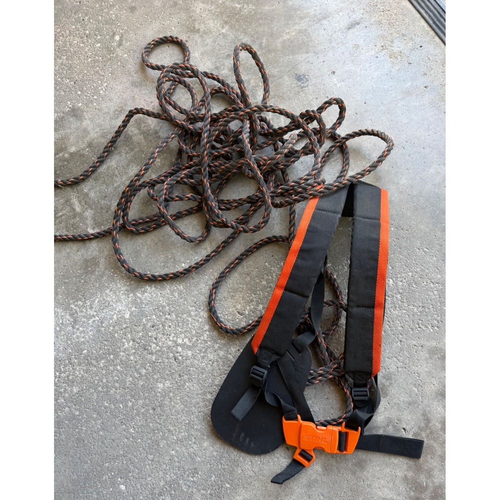 STIHL Brushcutter Harness Padded Shoulder Straps 4119 718 7400 B with 30ft Rope